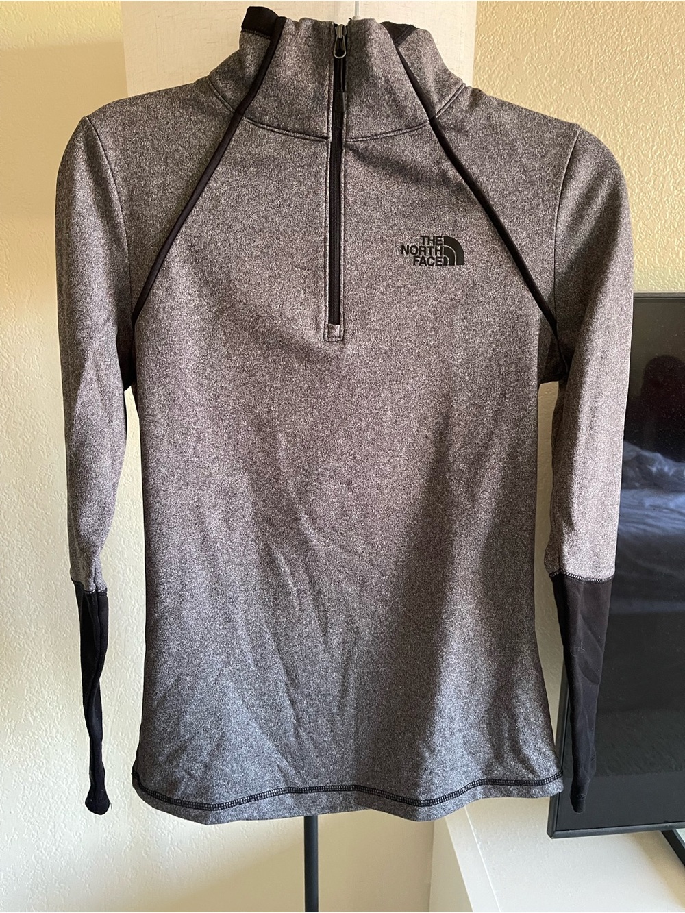 The North Face Heather Gray Kids' Quarter-Zip Pullover Hoodie